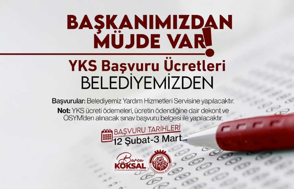 YJS Başvuru ücretlerini belediye karşılayacak